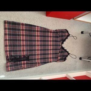 plain lace mini dress w/spaghetti straps